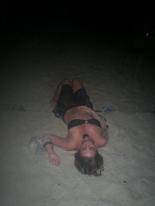 Drunk Chick on Beach